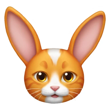 Orange cat with bunny ears sticker