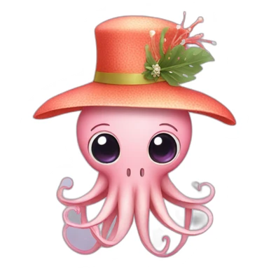 Squid wearing a fascinator sticker