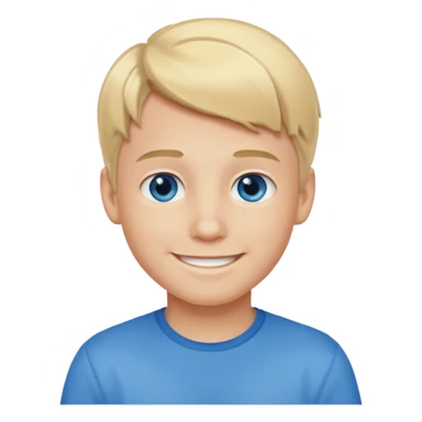 A smiling boy with blonde hair sticker