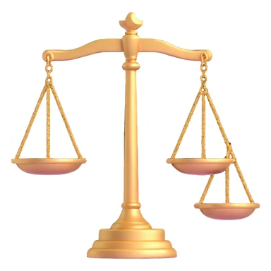 3D scales of justice with gavel sticker