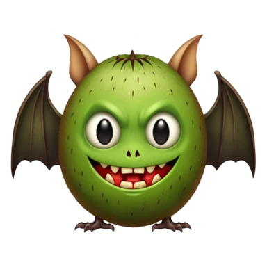 Kiwi fruit with vampire face and bat wings  sticker