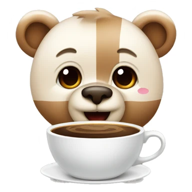 cute bear eith coffee sticker