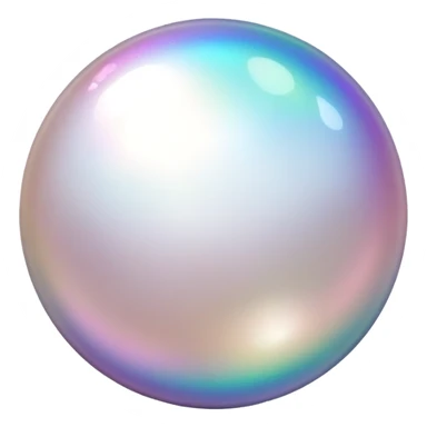 Round pearl gemstone with shimmering iridescent surface sticker