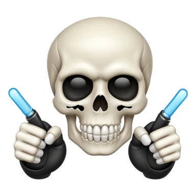 Skull doing finger guns sticker
