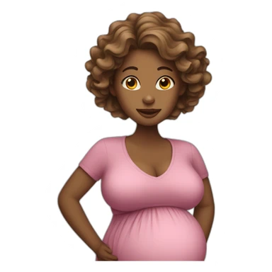 Wavy hair pregnant woman sticker