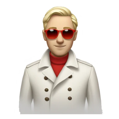 <excerpt>
A white man with real short hair, donning red tinted sun glasses in a white trench coat, is an alchemist.
</excerpt> sticker