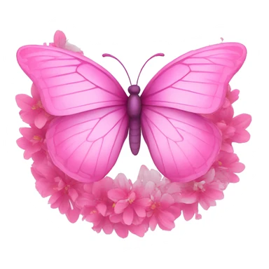 pink halo around pink butterfly sticker