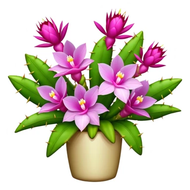 big bouquet Orchid Cactus, luxuriant, stem, leaf sticker