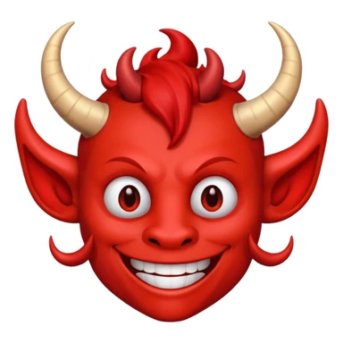 Red devil smiling sticker