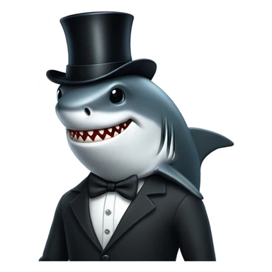 Shark with a top hat sticker