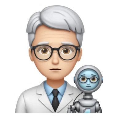 Sad lonely futurologist talking to AI sticker