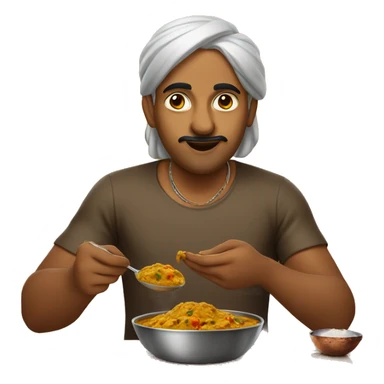 Indian eating curry sticker