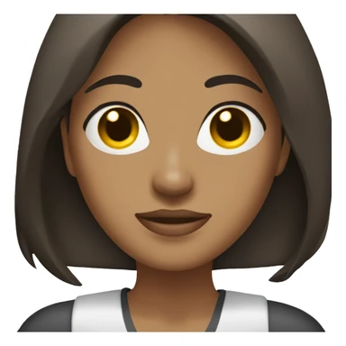 dark brown shoulder length hair, office travel girl sticker