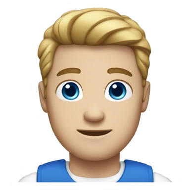 White guy with a blue vest blue eyes sticker