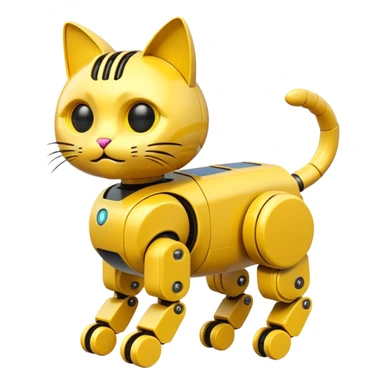 Cat-shaped yellow,Toy Robot. sticker