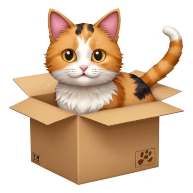 cat jumping inside into a box. the cat faces the box sticker