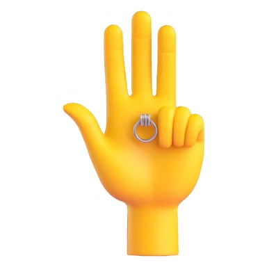 yellow hand making the 'OK' gesture with a ring on the index finger, 3D emoji style sticker