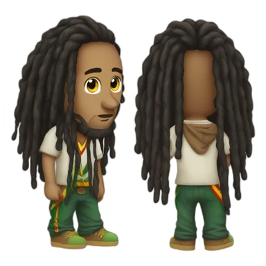 Rastafarian with dreadlocks sticker