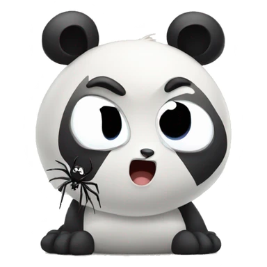 Panda is afraid of spider  sticker