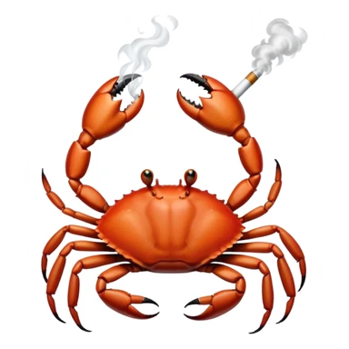 Crab smoking cigarette sticker