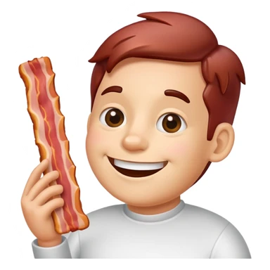 playful character with bacon sticker