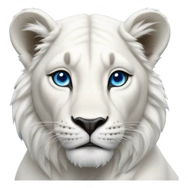 white lioness with blue eyes sticker