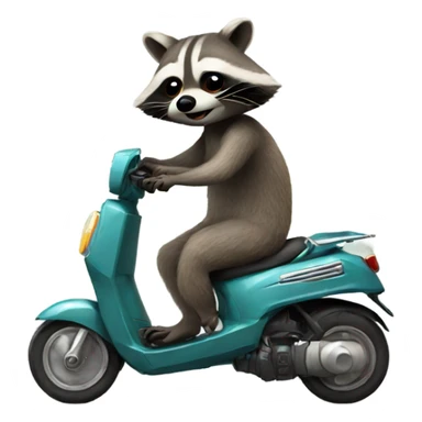 Raccoon on scooter sticker
