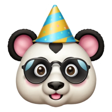 panda with party hats and opticals sticker