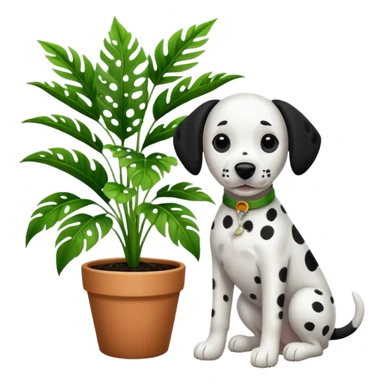 Dalmatian and plant sticker