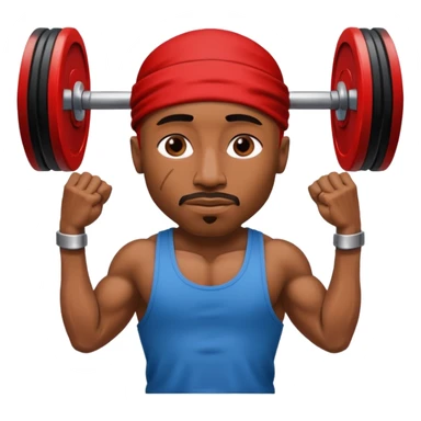 tupac lifting weights sticker
