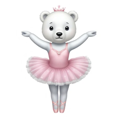 Polar bear dress as a ballerina sticker