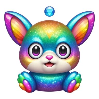 rainbow glitter gizmo  sticker
