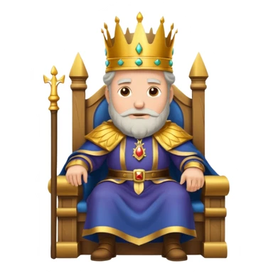 old king sitting on throne sticker