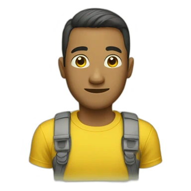 man in yellow t-shirt sticker