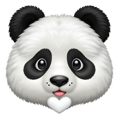 heart with a panda motif sticker