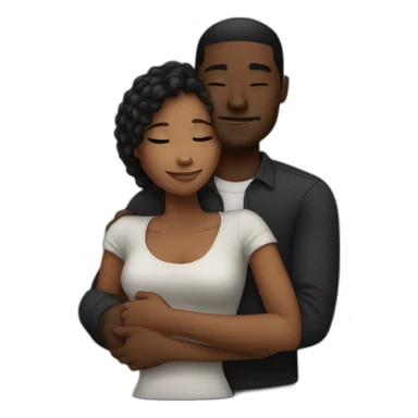 A black couple hugging sticker