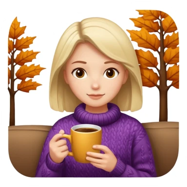 🍁☕📖 Cozy autumn evening with a warm coffee and a book sticker