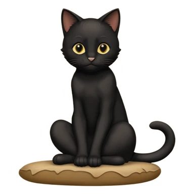 Chat noir peinture mignon assise peinture sticker
