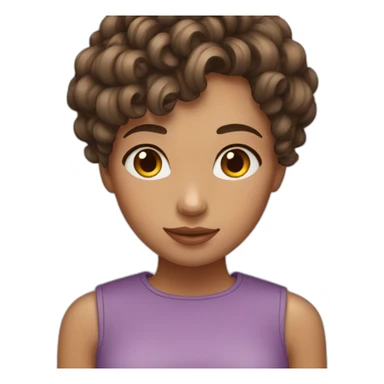 girl short hair and girlfriend curl short hair sticker