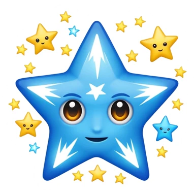 Rayos, centellas y estrellas en color azul con expresiones de furia sticker