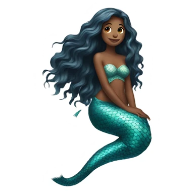 mermaid with long hair sticker