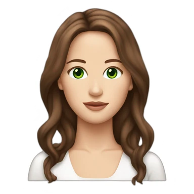 Jennifer Lawrence with Green eyes and long chocolate hair sticker