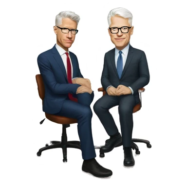 Anderson cooper with Al franken sticker