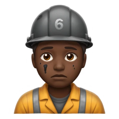 Emoji portrait of a mine slave sticker