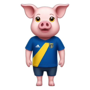 pig with a boca juniors tshirt sticker