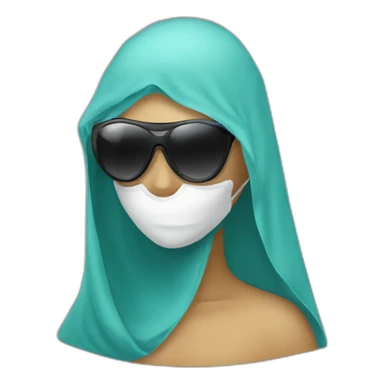 veiled woman with mask and sunglass sticker