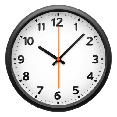 Minimalist 24 hour clock, simple design, clean lines sticker