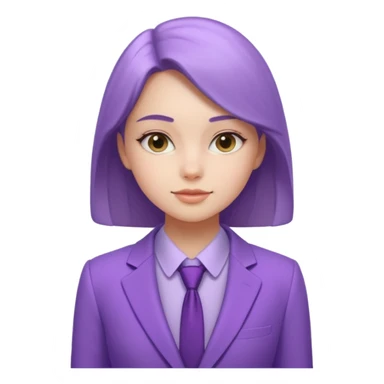 lavender-purple girl's Suit, smooth rounded neckline, simple design, glossy surface, plain background. Negative: Girls, only suit. sticker