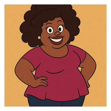 Nicole Byer as a cartoon character in a general illustration style sticker