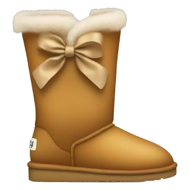 Uggs boots with a little tan bow on the side sticker